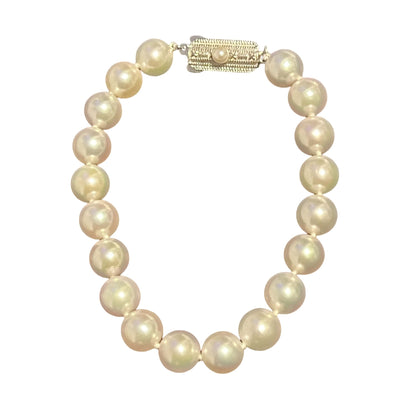 Mikimoto Estate Akoya Pearl Bracelet 7.25" Sterling Silver 8.5 mm M398