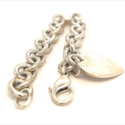 Tiffany & Co Estate Heart Bracelet 7.5" Sterling Silver TIF580 - Certified Fine Jewelry