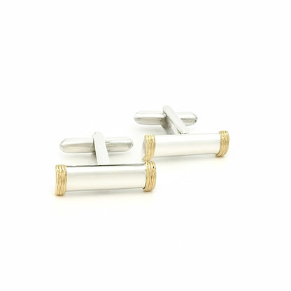 Tiffany & Co Estate Cufflinks 18k Gold Sterling Silver TIF763