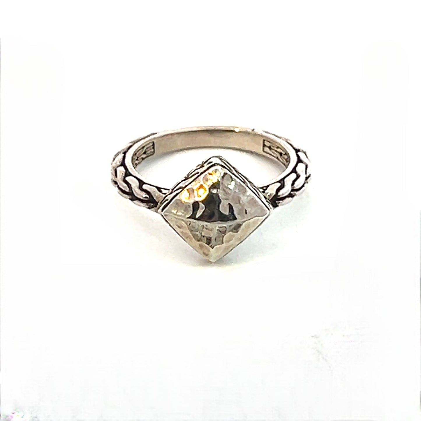 John Hardy Estate Classic Hammered Ring Size 7 Silver JH94