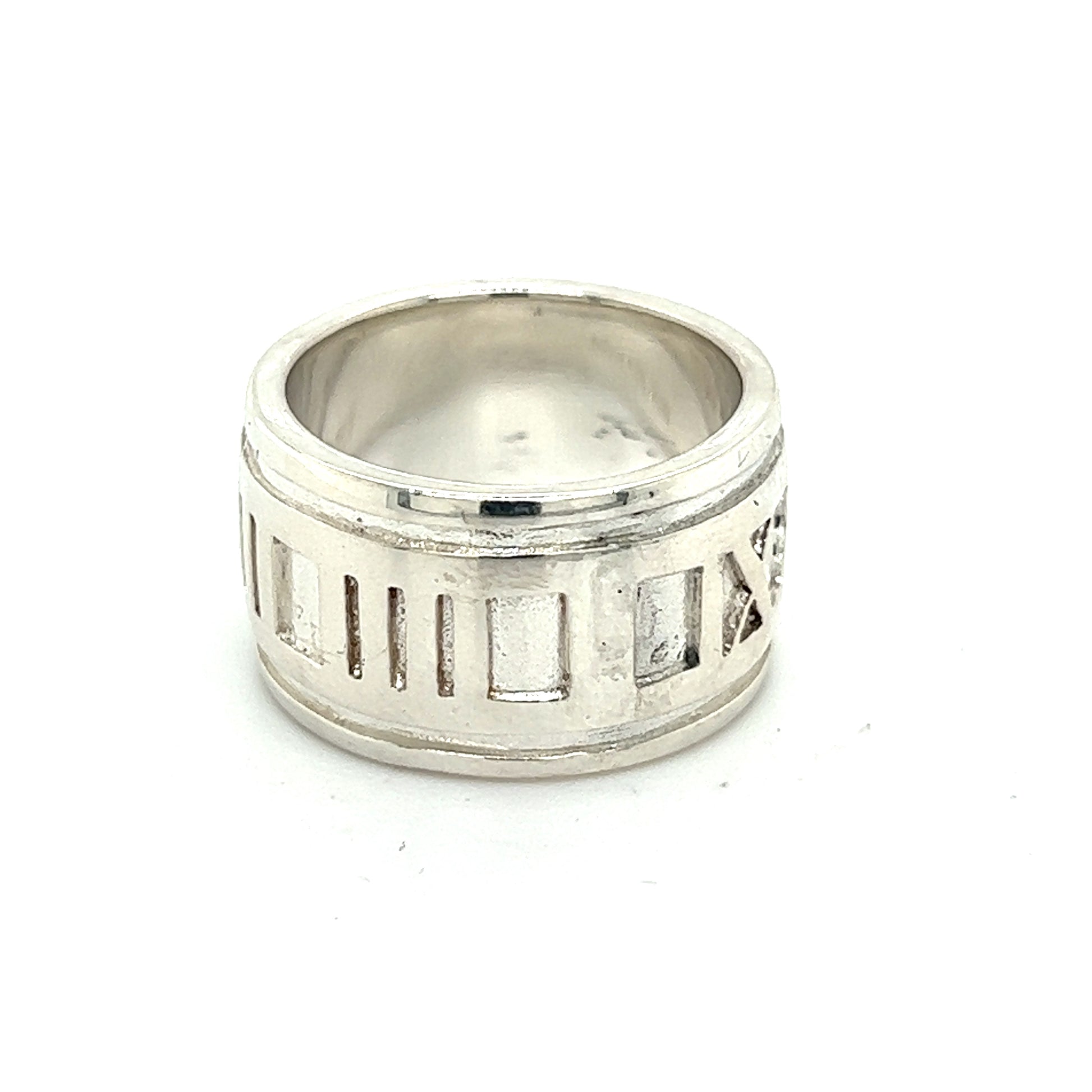 Tiffany & Co Authentic Estate Atlas Ring Size 5 Silver 11 mm TIF382 - Certified Fine Jewelry