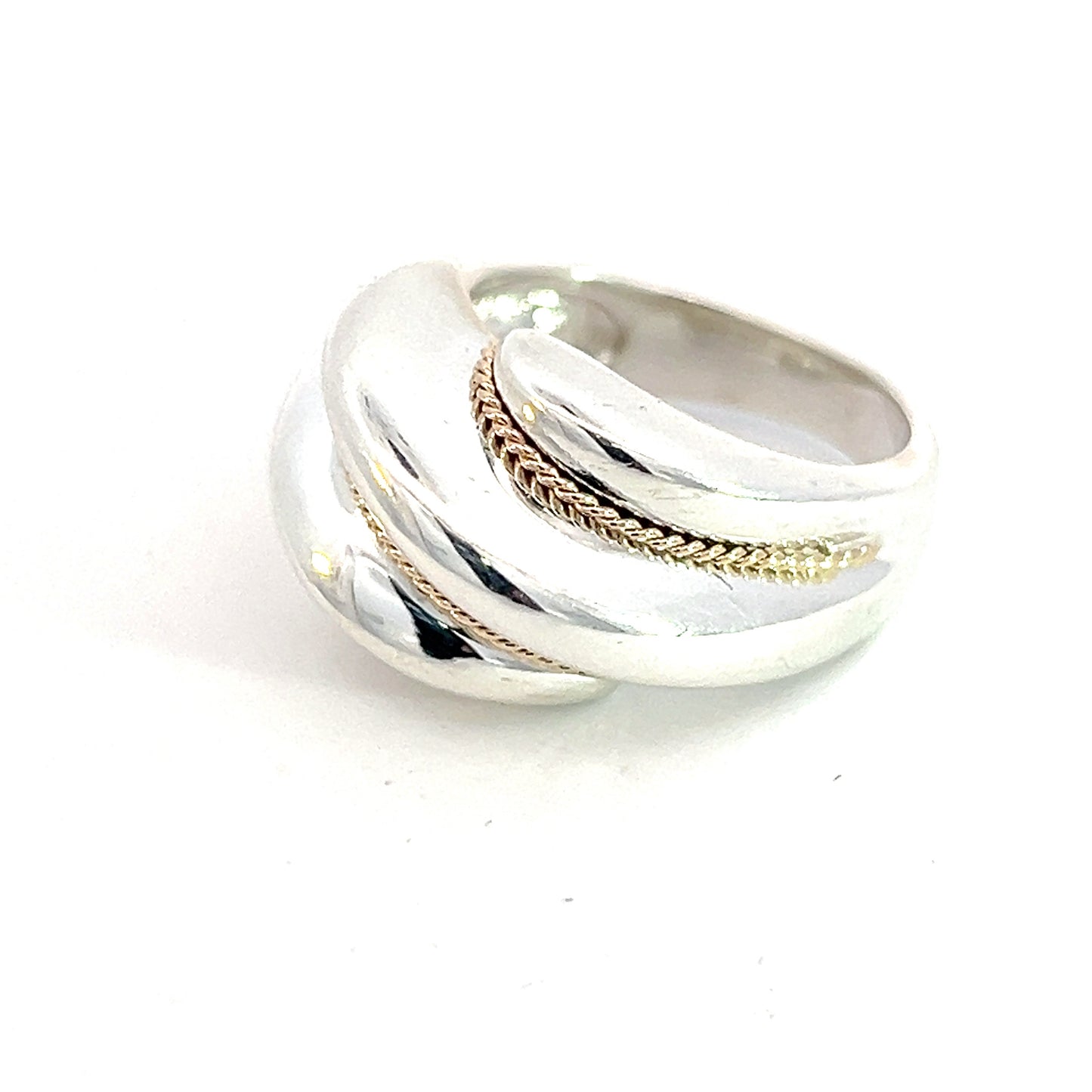 Tiffany & Co Estate Shrimp Ring 5.5 14k Gold + Silver TIF552