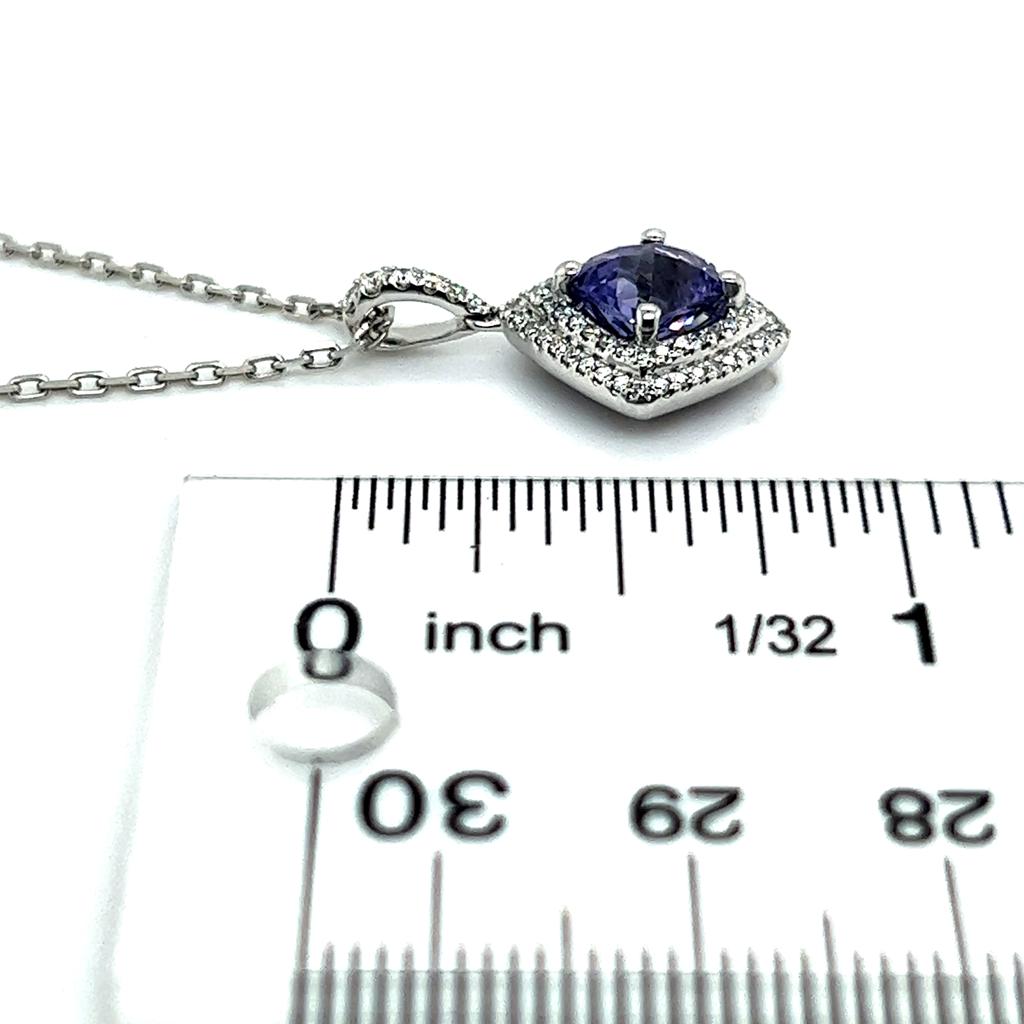 Diamond Sapphire Necklace 2.32 TCW 18k Gold Women Certified $4,950 921152