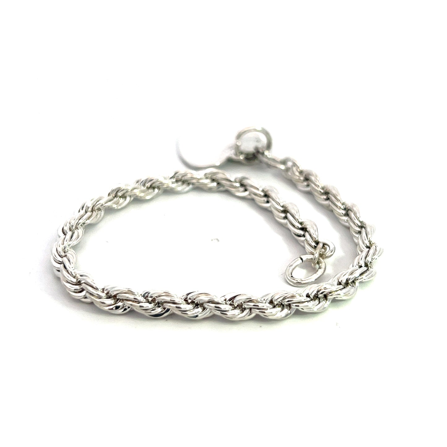 Tiffany & Co Estate Twisted Rope Bracelet With Heart 8" Sterling Silver TIF687