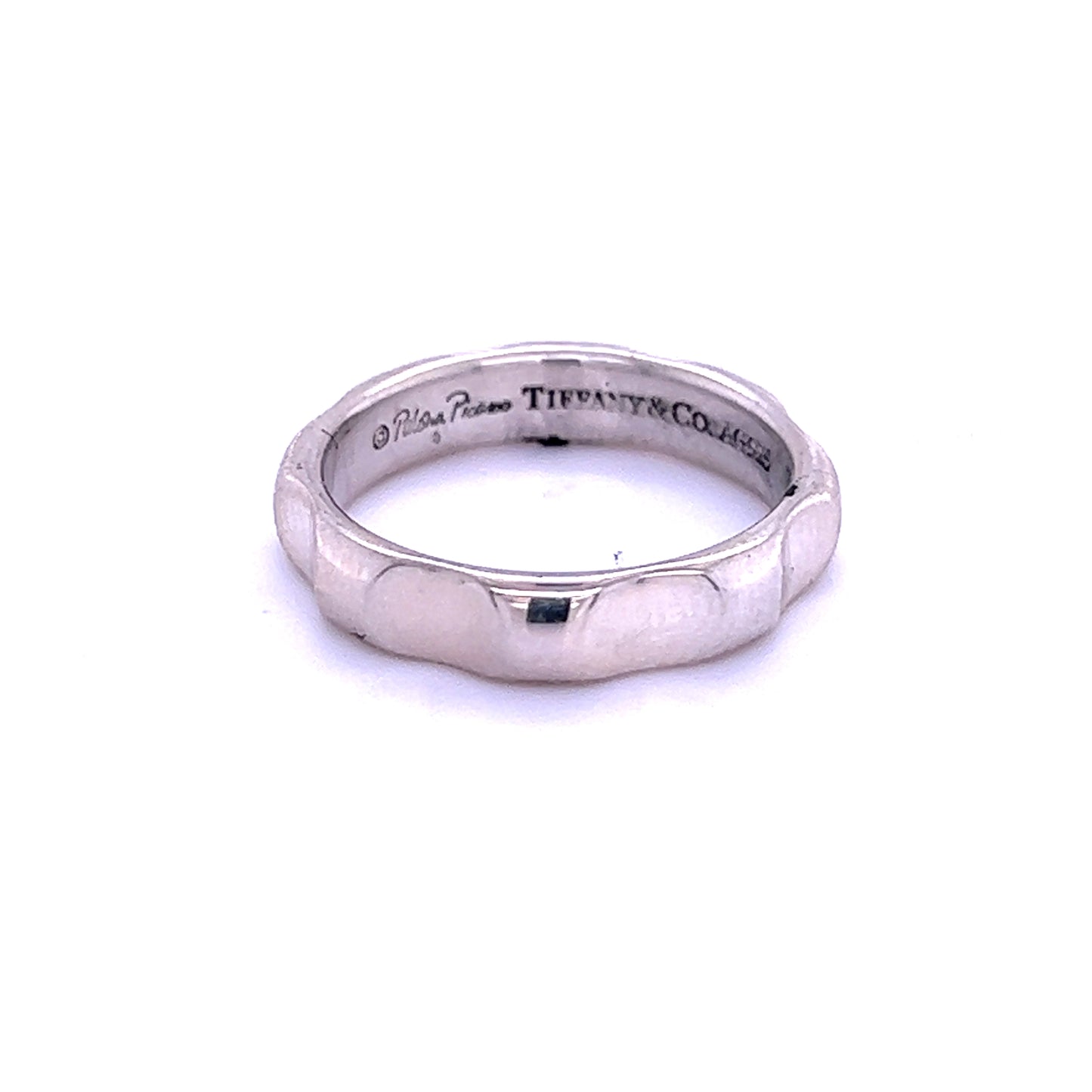 Tiffany & Co Estate Wave Band Size 6 Silver 3.85 mm TIF503 - Certified Fine Jewelry
