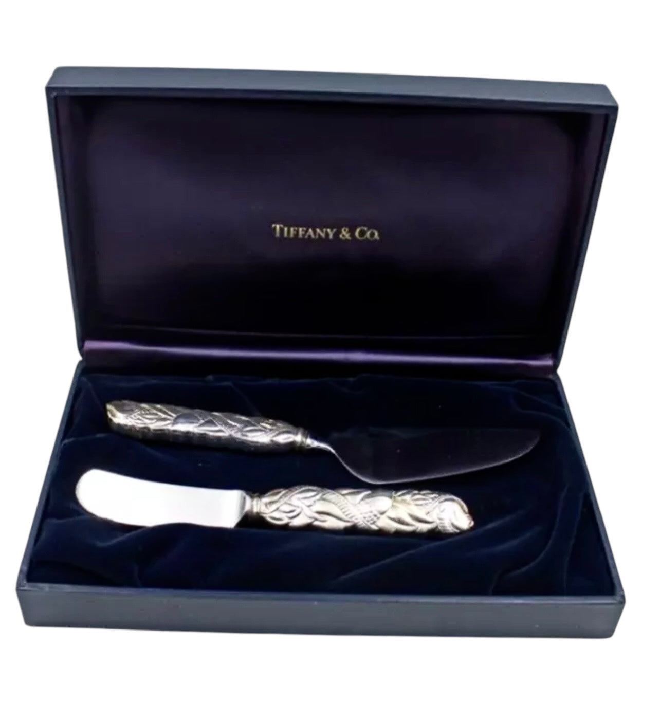 Tiffany & Co Estate Cheese Knife 7.125" & Pate Butter Spreader 6.5" Silver TIF741