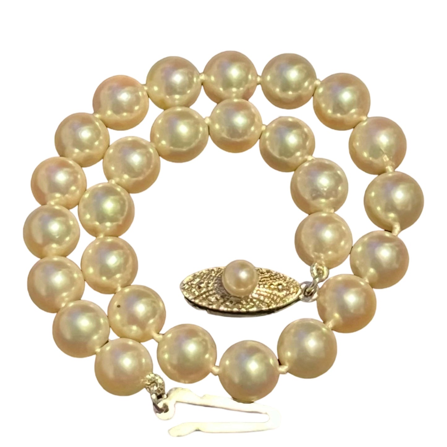 Mikimoto Estate Akoya Pearl Bracelet 7" Sterling Silver 6 mm M399