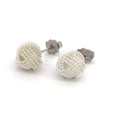 Tiffany & Co Estate Somerset Love Knot Earrings Sterling Silver TIF631