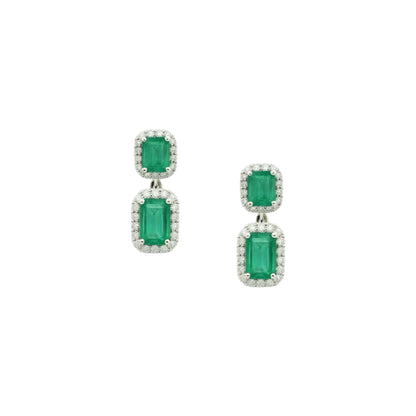 Natural Emerald Diamond Earrings 14k Gold 3.48 TCW Certified $7,950 310551