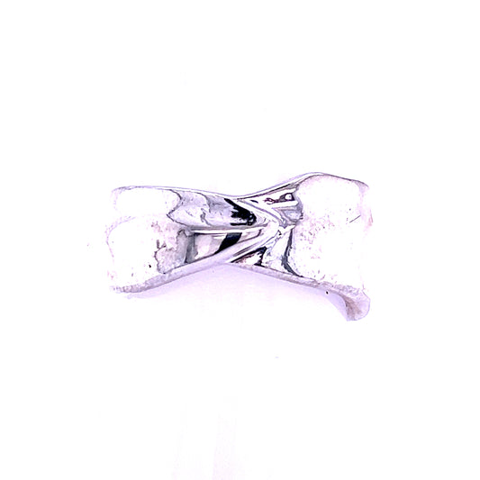 Tiffany & Co Estate Leaf Band Size 6.5 Silver 10 mm TIF501 - Certified Fine Jewelry