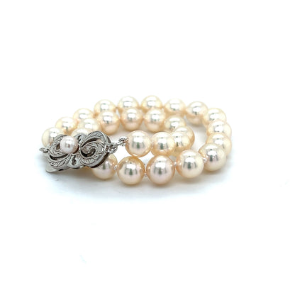 Mikimoto Estate Akoya Pearl Ladies Bracelet 7" Sterling Silver 6 mm M315