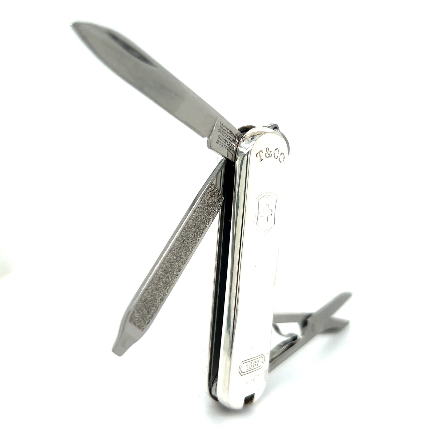 Tiffany & Co Estate Swiss Army Pocket Knife Silver TIF426 - Certified Fine Jewelry