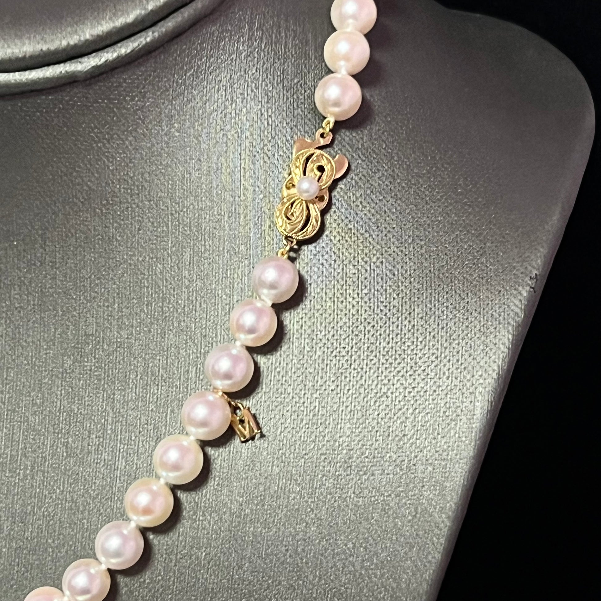 Mikimoto Estate Akoya Pearl Necklace 17" 18k Y Gold 8 mm Certified $11,450 311934 - Certified Fine Jewelry