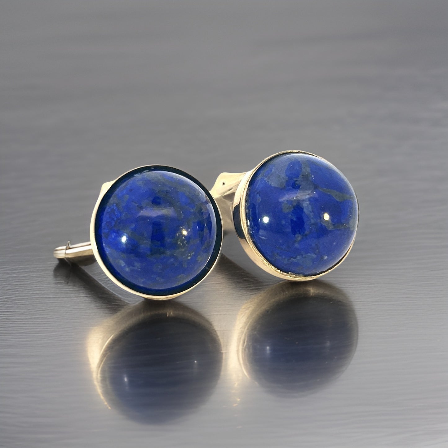 Natural Lapis Lazuli Cufflinks 14k Y Gold 40 CTW Certified $3,450 311039 - Certified Fine Jewelry