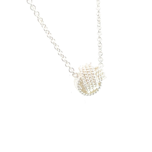 Tiffany & Co Estate Love Knot Necklace 17" Silver TIF650