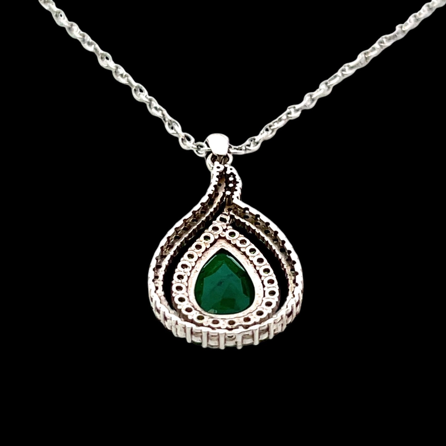 Natural Emerald Diamond Necklace 18" 14k Gold 5.6 TCW Certified $6,950 301451