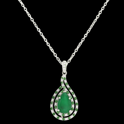 Natural Emerald Diamond Necklace 18" 14k Gold 5.6 TCW Certified $6,950 301451