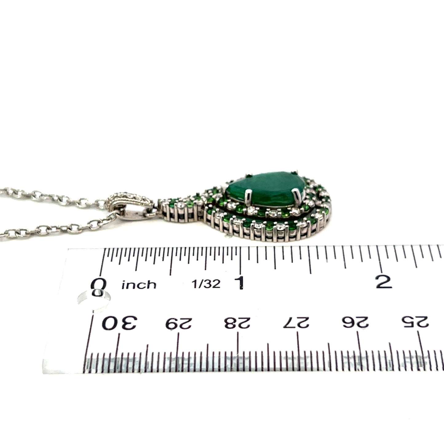 Natural Emerald Diamond Necklace 18" 14k Gold 5.6 TCW Certified $6,950 301451