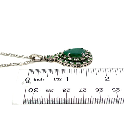 Natural Emerald Diamond Necklace 18" 14k Gold 5.6 TCW Certified $6,950 301451