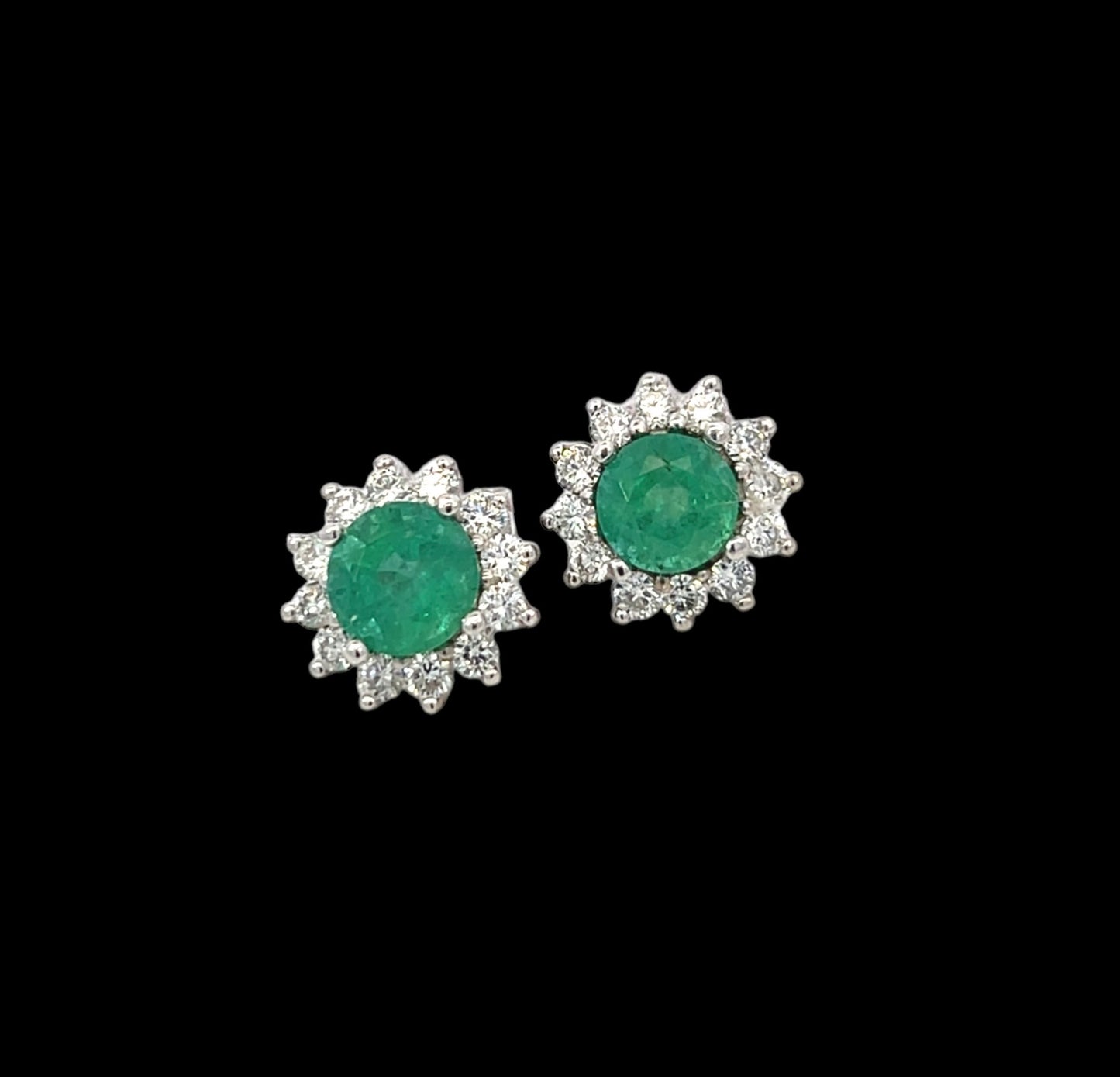 Natural Emerald Diamond Earrings 14k Gold 2.99 TCW Certified $3,950 307914