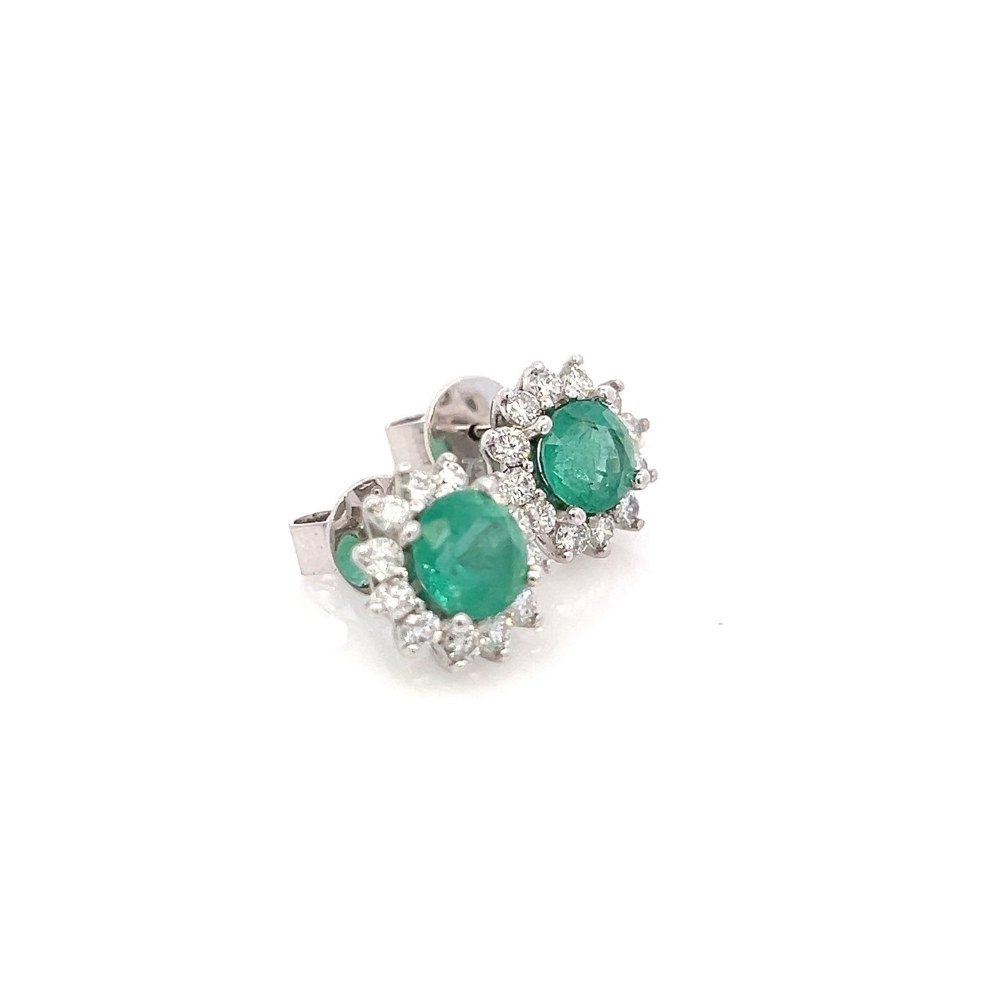 Natural Emerald Diamond Earrings 14k Gold 2.99 TCW Certified $3,950 307914