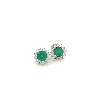 Natural Emerald Diamond Earrings 14k Gold 2.99 TCW Certified $3,950 307914