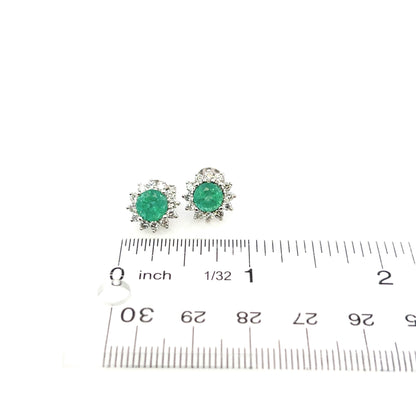 Natural Emerald Diamond Earrings 14k Gold 2.99 TCW Certified $3,950 307914