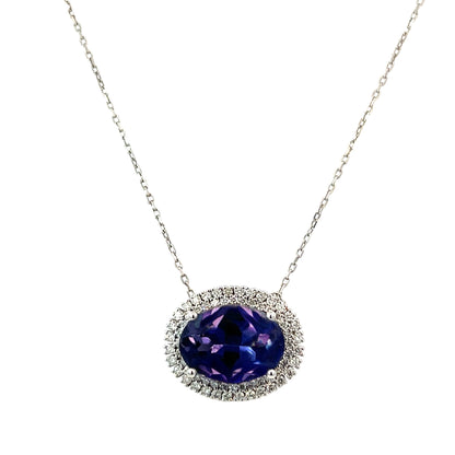 Natural Tanzanite Diamond Necklace 17" 14k Gold 12.49 TCW Certified $5,950 308486