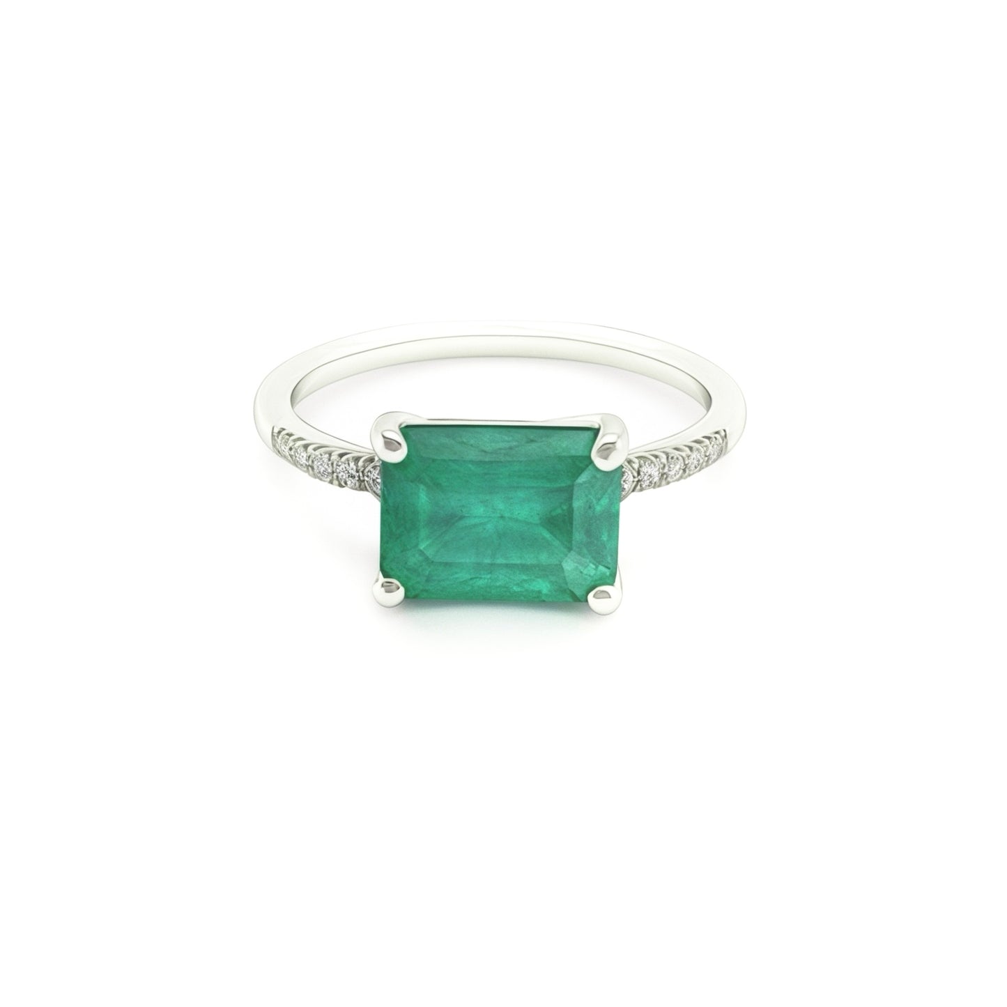 Natural Emerald Diamond Ring Size 6.5 14k Gold 1.95 TCW Certified $3,950 310582