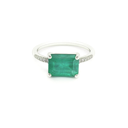 Natural Emerald Diamond Ring Size 6.5 14k Gold 1.95 TCW Certified $3,950 310582