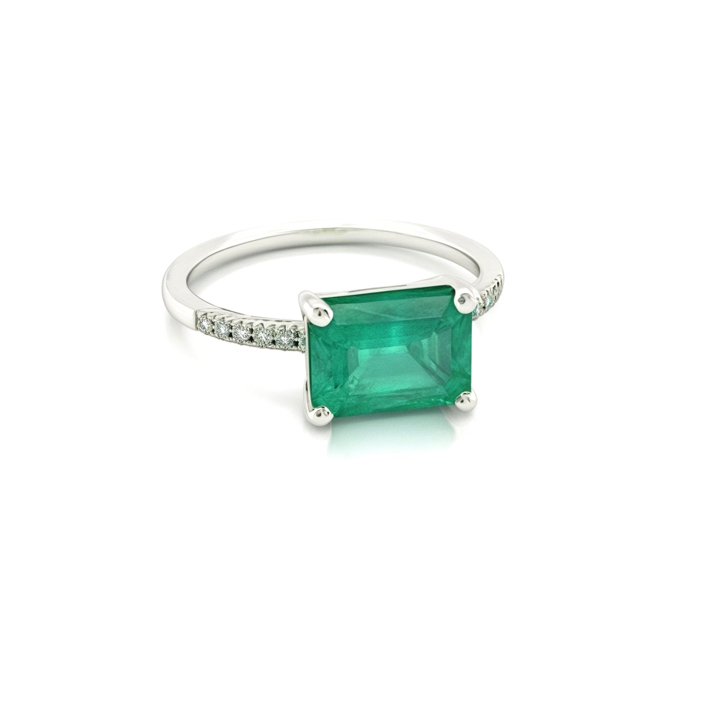 Natural Emerald Diamond Ring Size 6.5 14k Gold 1.95 TCW Certified $3,950 310582