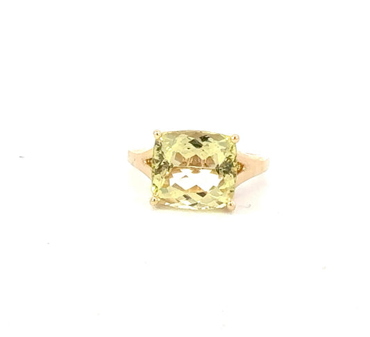 Natural Citrine Solitaire Ring Size 6.5 14k Gold 4.39 Carats Certified $3,450 310627