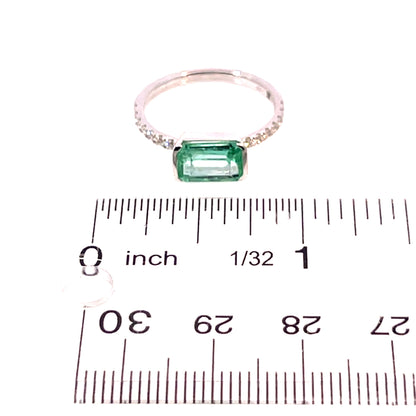 Natural Emerald Diamond Ring Size 6.5 14k Gold 1.78 TCW Certified $3,950 310642