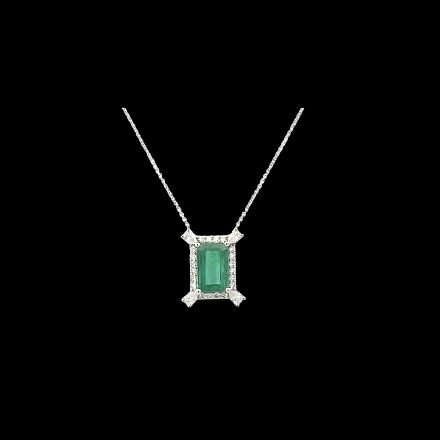 Natural Emerald Diamond Necklace 18" 14k Gold 6.04 TCW Certified $14,950 310645