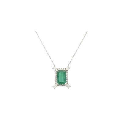 Natural Emerald Diamond Necklace 18" 14k Gold 6.04 TCW Certified $14,950 310645