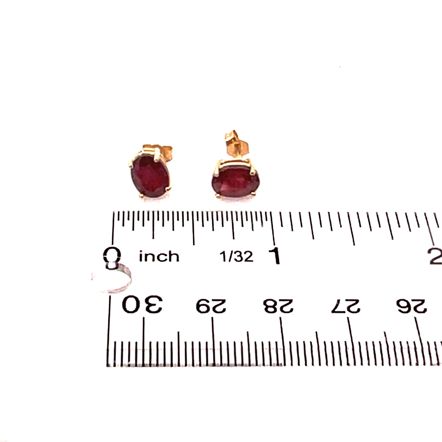 Natural Ruby Stud Earrings 14k White Gold 3.0 TCW Certified $1,390 311042