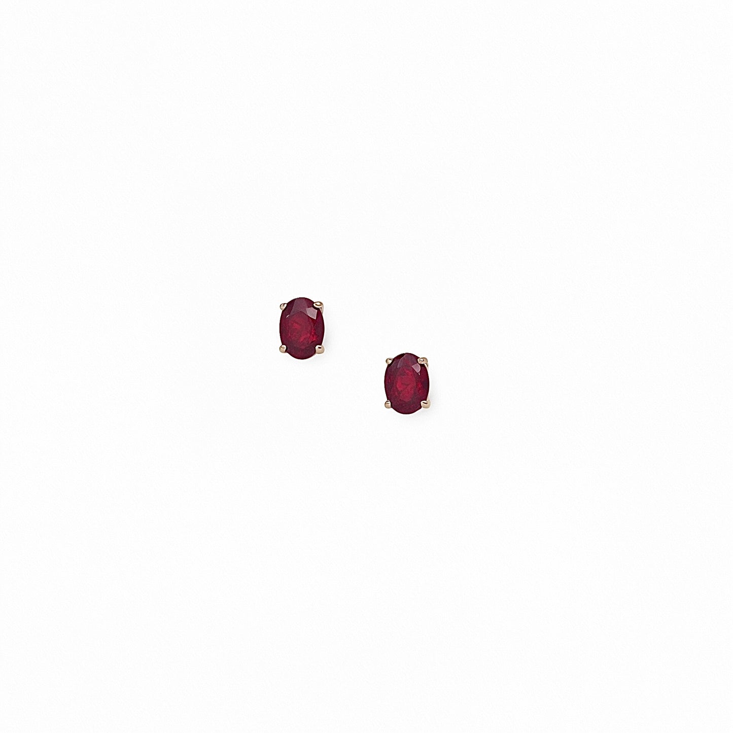 Natural Ruby Stud Earrings 14k Yellow Gold 2 TCW Certified $1,290 311044