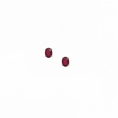 Natural Ruby Stud Earrings 14k Yellow Gold 2 TCW Certified $1,290 311044