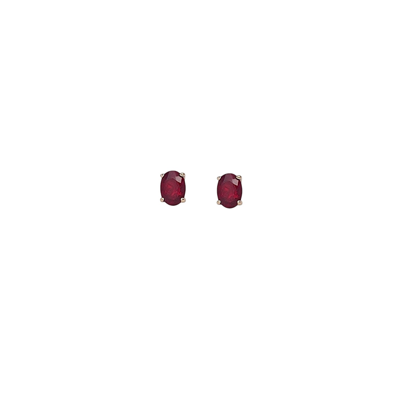 Natural Ruby Stud Earrings 14k Yellow Gold 2 TCW Certified $1,290 311044