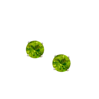 Natural Peridot Stud Earrings 14k White Gold 5.39 TCW Certified $1,690 311045