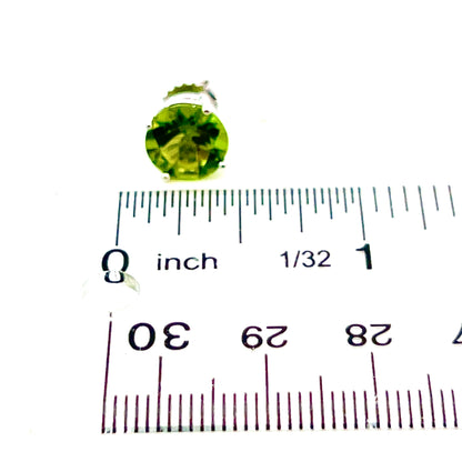 Natural Peridot Stud Earrings 14k White Gold 5.39 TCW Certified $1,690 311045