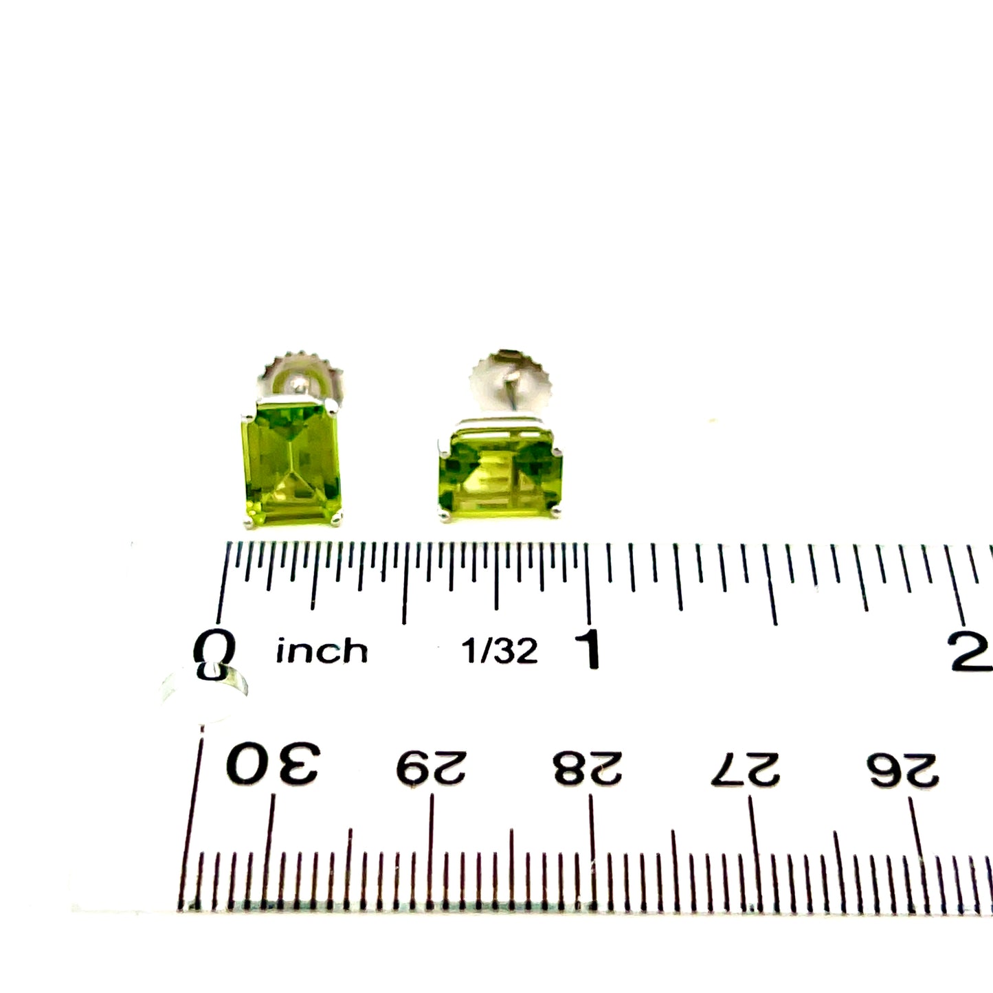 Natural Peridot Stud Earrings 14k White Gold 4.41 TCW Certified $1,590 311046