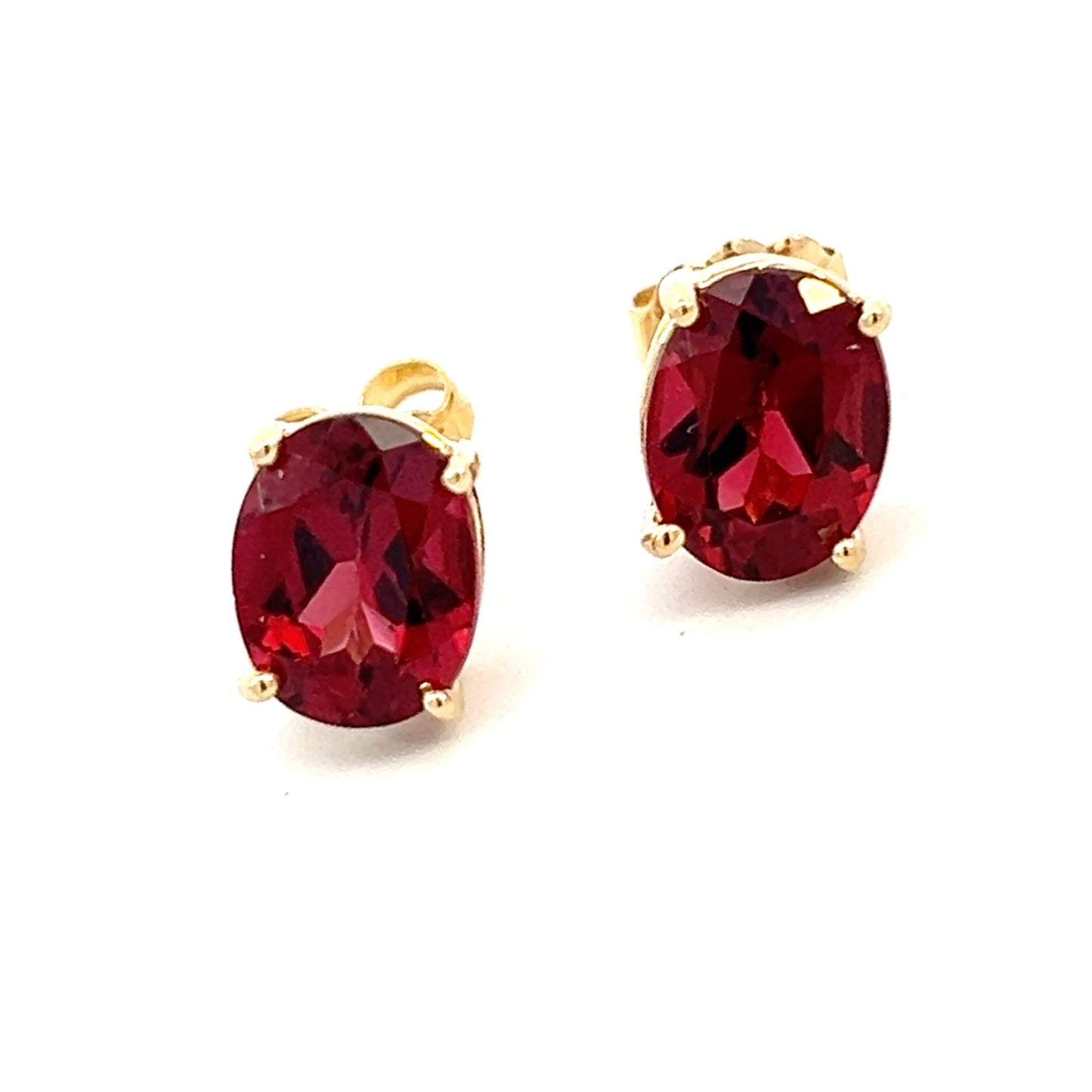 Natural Garnet Stud Earrings 14k Yellow Gold 3.8 TCW Certified $1,390 311048