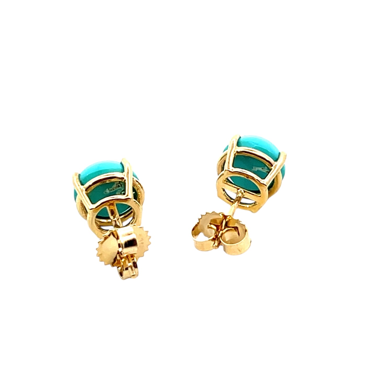 Natural Persian Large Turquoise Earrings 14k Gold 5.18 TCW Certified $1,290 311049