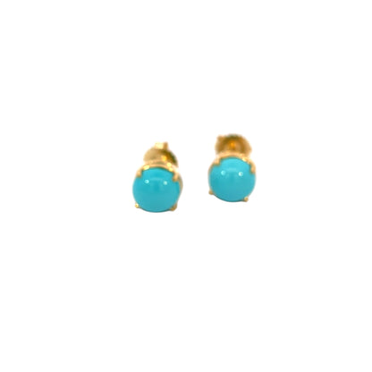 Natural Persian Large Turquoise Earrings 14k Gold 5.18 TCW Certified $1,290 311049