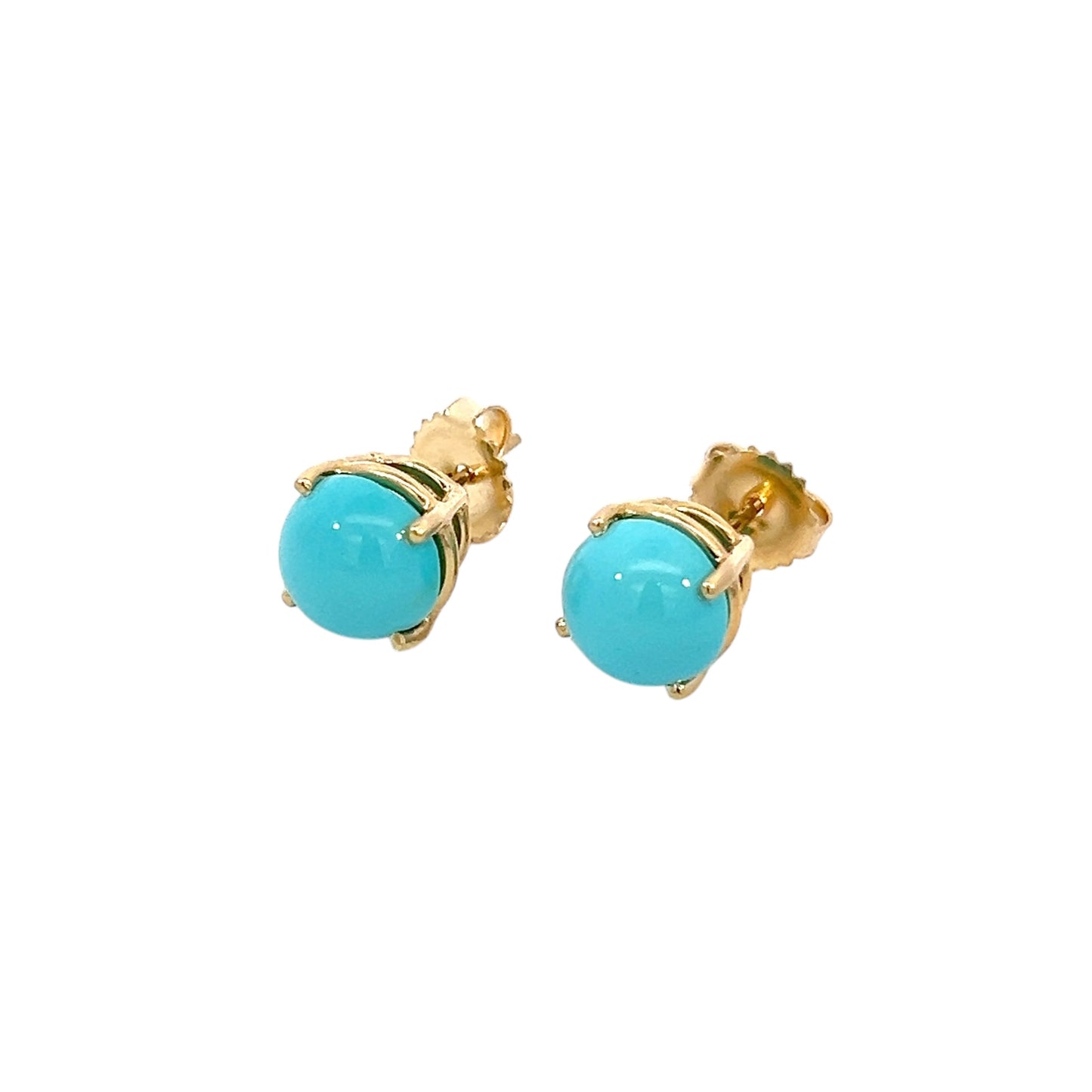 Natural Persian Large Turquoise Earrings 14k Gold 5.18 TCW Certified $1,290 311049