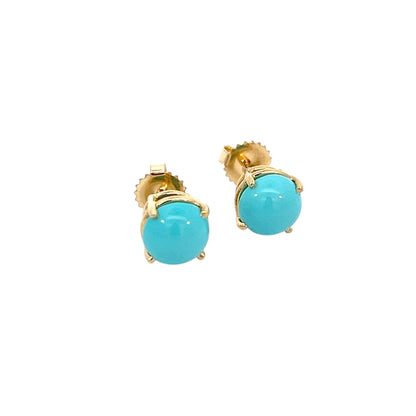 Natural Persian Large Turquoise Earrings 14k Gold 5.18 TCW Certified $1,290 311049