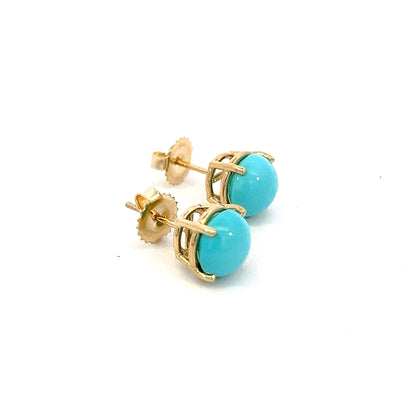 Natural Persian Large Turquoise Earrings 14k Gold 5.18 TCW Certified $1,290 311049