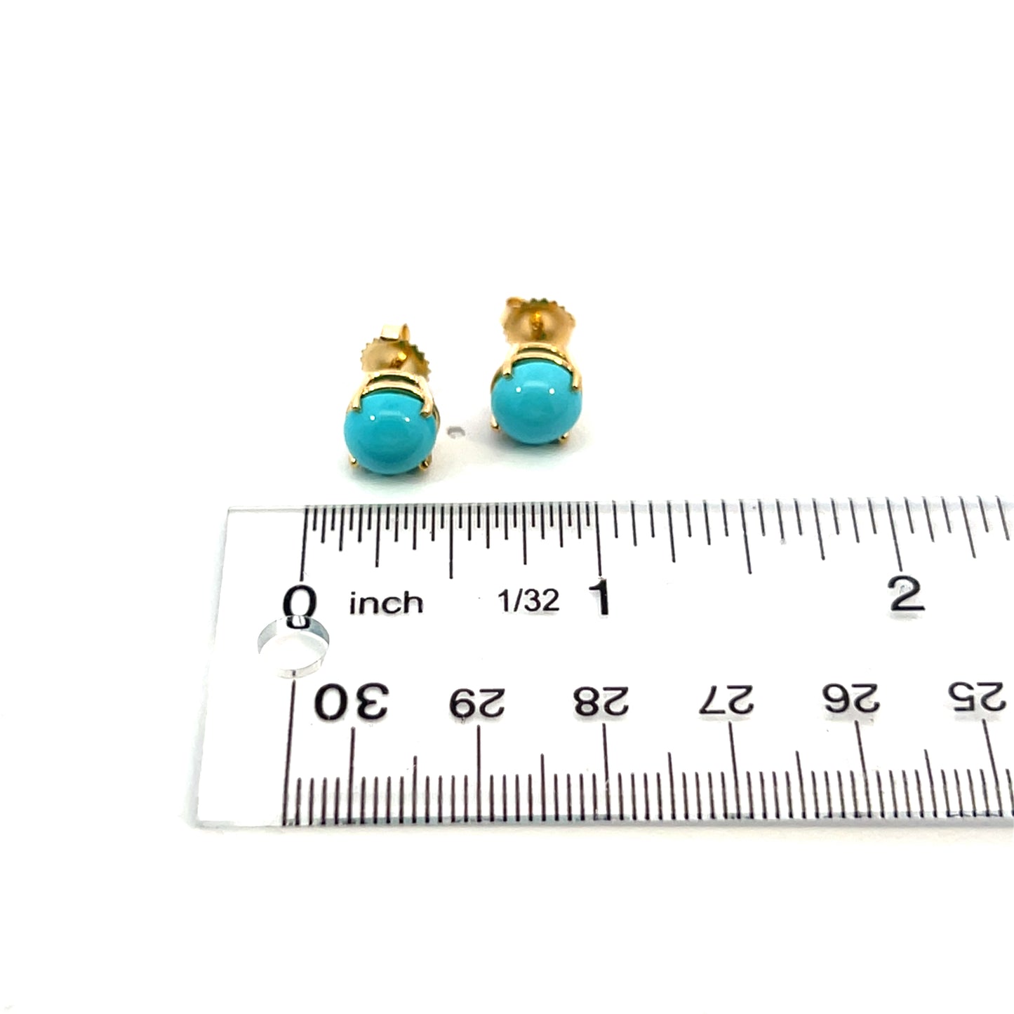 Natural Persian Large Turquoise Earrings 14k Gold 5.18 TCW Certified $1,290 311049