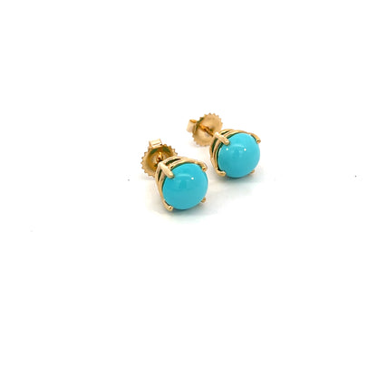 Natural Persian Large Turquoise Earrings 14k Gold 5.18 TCW Certified $1,290 311049